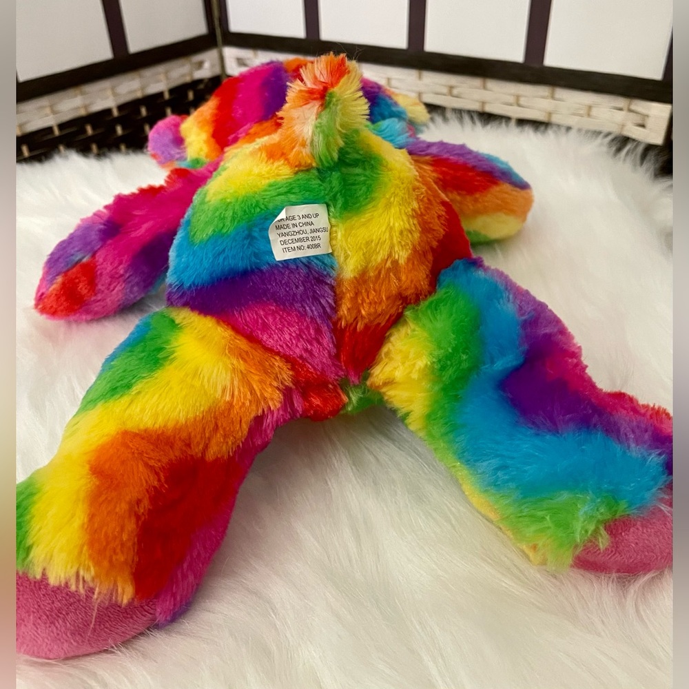 Rainbow Stuffed Bear 16" - Picture 5 of 5